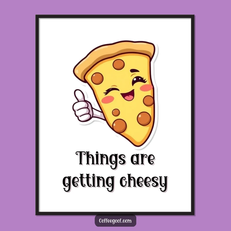 Funny Free Printable Wall Art: Pizza Slice Thumbs Up, Downloadable Art