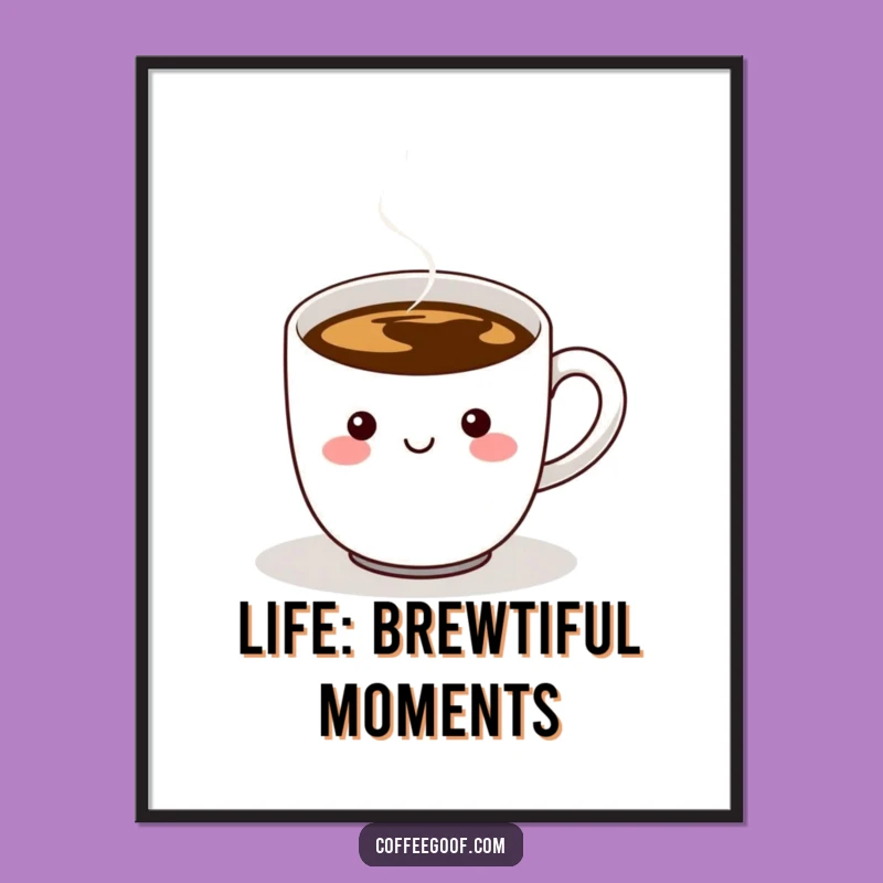 Funny Free Printable Wall Art: Wiggling Coffee Cup Character, Quirky Home Decor, Downloadable Art