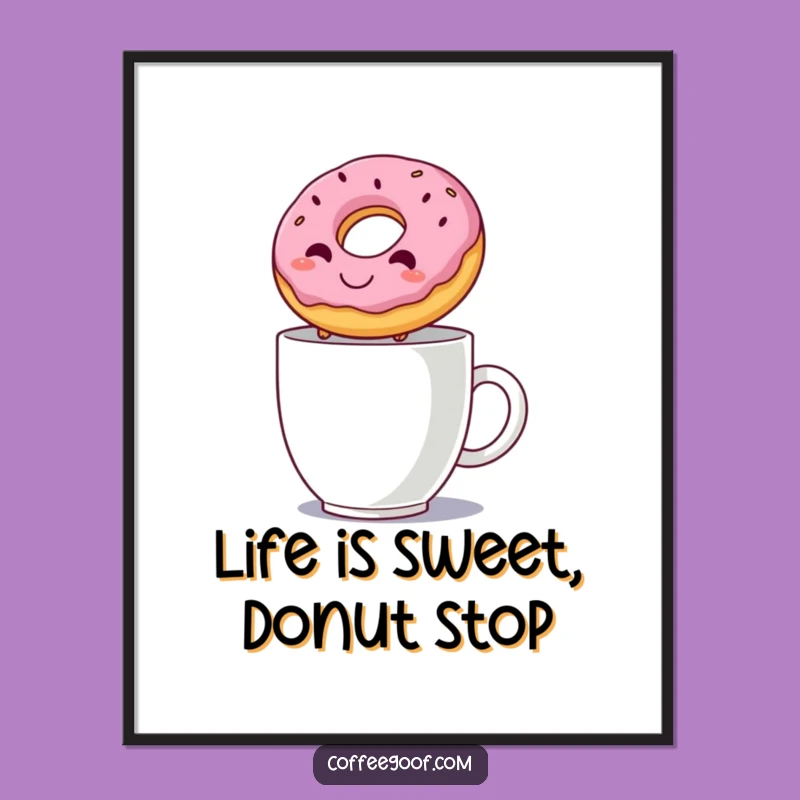 Funny Free Printable Donut Leap Wall Art - Whimsical Downloadable Decor