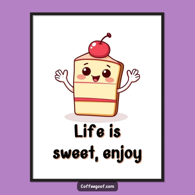 Free Printable Waving Cake Wall Art - Fun Downloadable Decor for a Sweet and Cheerful Space