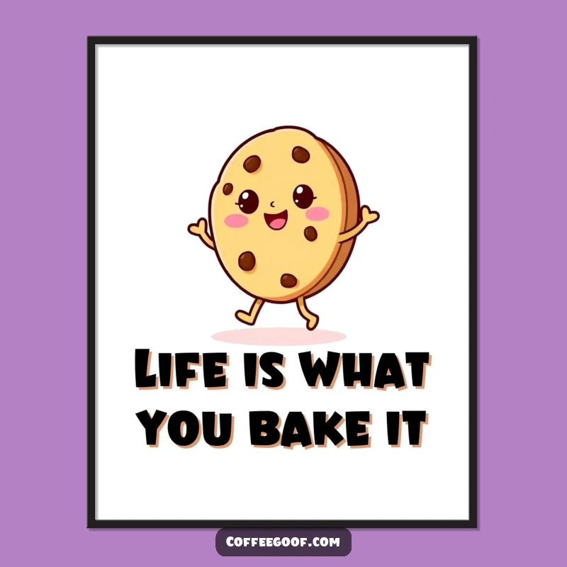 Free Printable Wall Art: Jigging Cookie Character, Whimsical and Fun Downloadable Decor