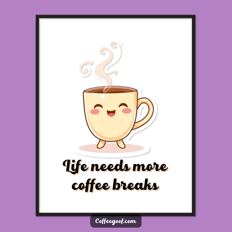 Funny Free Printable Coffee Cup Wall Art - Quirky Downloadable Decor!