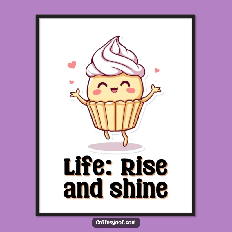 Funny Free Printable Wall Art: Dancing Muffin Character, Whimsical Decor, Downloadable Art