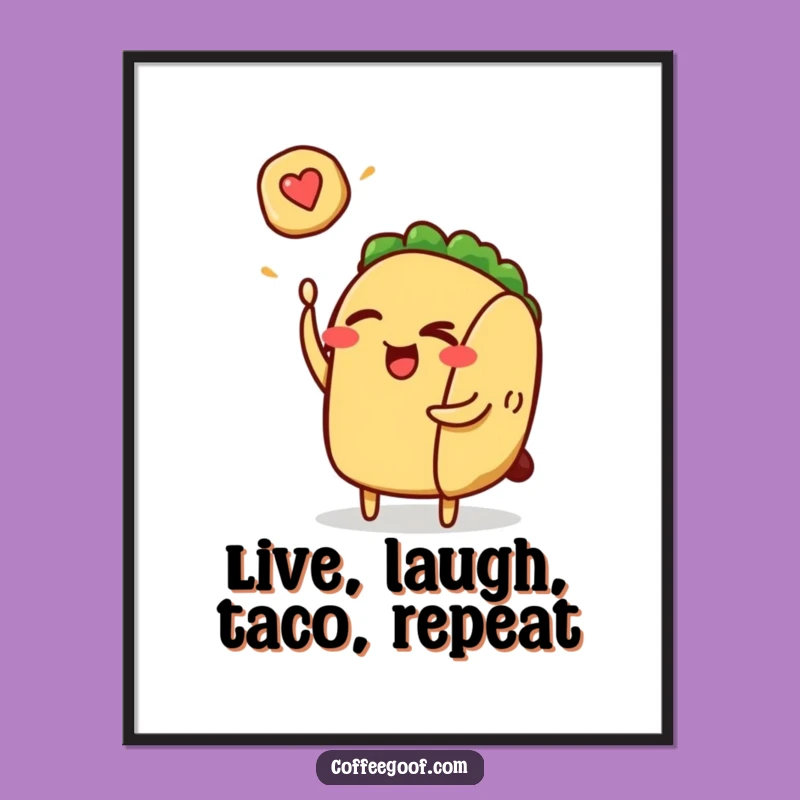 Free Printable Wall Art: Winking Taco Flipping Pancake, Quirky Downloadable Decor