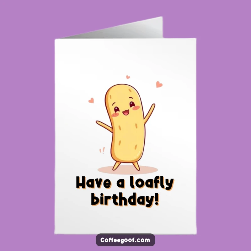 Free Printable Birthday Card: Baguette Balance Funny Downloadable Gift