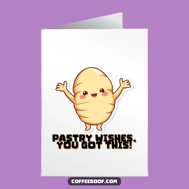 Free Printable Birthday Card: Jolly Croissant Posing Proudly, Funny Downloadable Gift