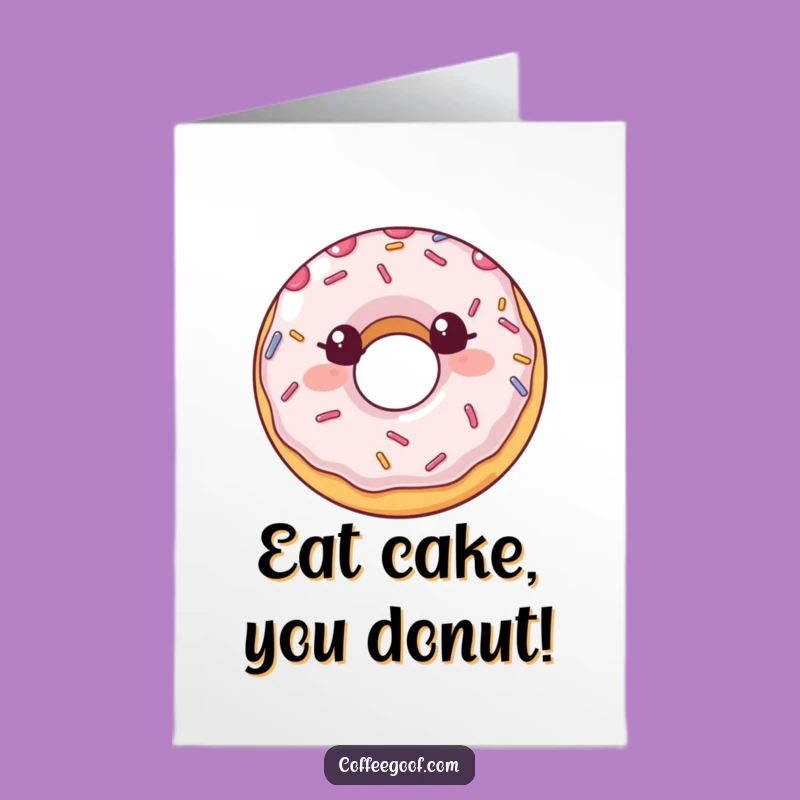 Free Printable Birthday Card: Smiling Donut - Funny Downloadable Sweet Treat