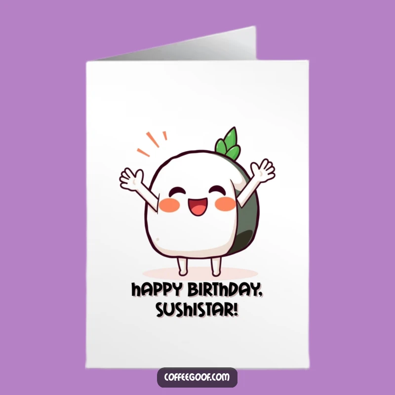 Free Printable Birthday Card: Sushi Wave Funny Downloadable Gift