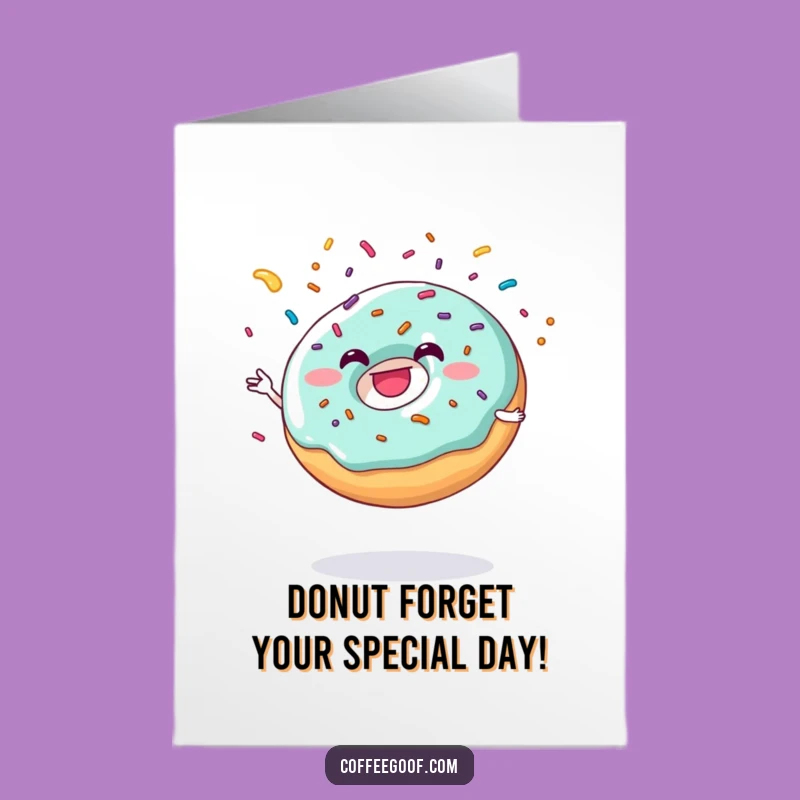 Free Printable Donut Birthday Card: Juggling Sprinkles Fun Downloadable Gift