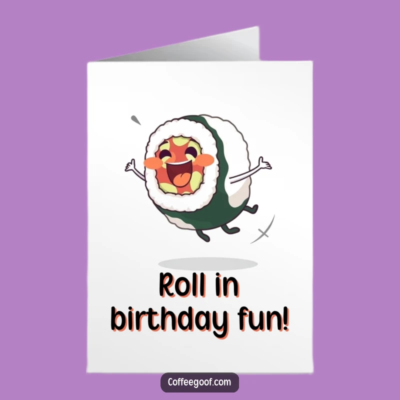 Free Printable Sushi Birthday Card - Wobbly Spin Downloadable Gift