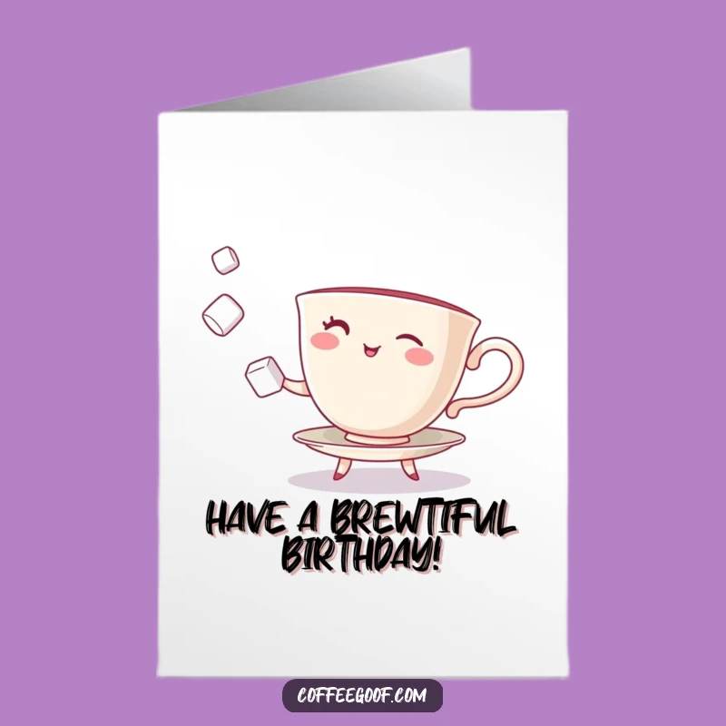 Free Printable Teacup Birthday Card - Juggling Fun Downloadable!
