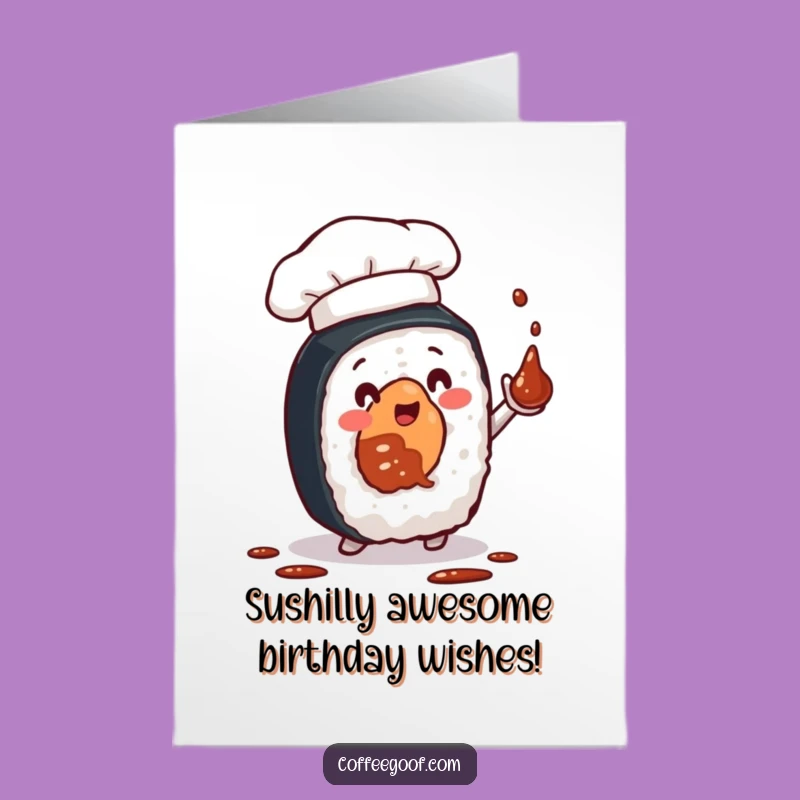 Funny Free Printable Sushi Chef Birthday Card - Downloadable DIY Gift