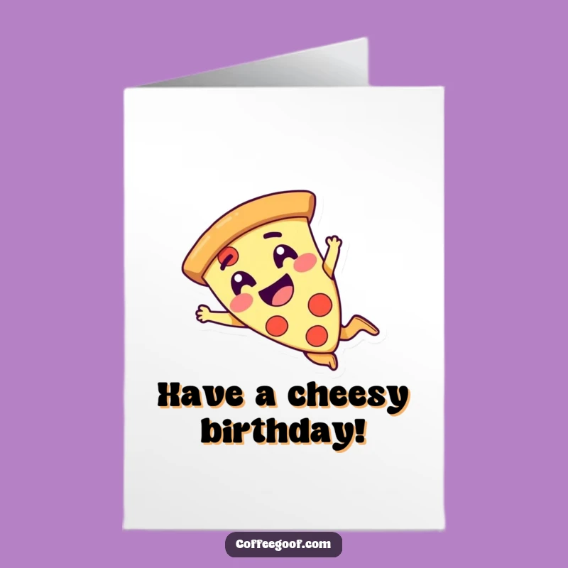Free Printable Funny Birthday Card: Pizza Dive, Hilarious Downloadable Gift for Pizza Lovers