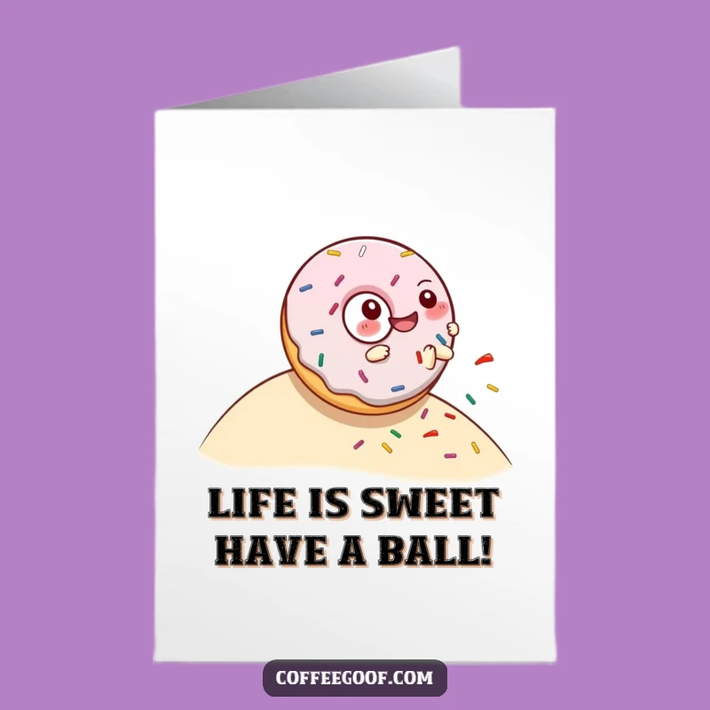 Free Printable Donut Birthday Card: Giggling Sprinkle Roll Downloadable Gift!