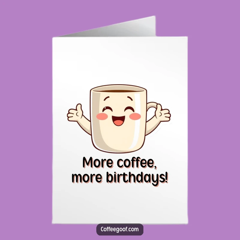 Free Printable Hugging Coffee Mug Birthday Card - Funny Downloadable Gift for Caffeinated Celebrations