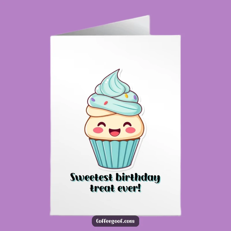 Free Printable Birthday Card: Cupcake Frosting Itself, Joyful Birthday Download