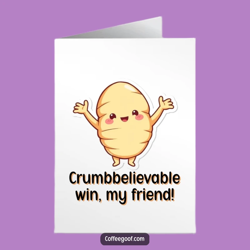 Free Printable Congrats Card: Proud Croissant Celebrating, Funny Downloadable Gift