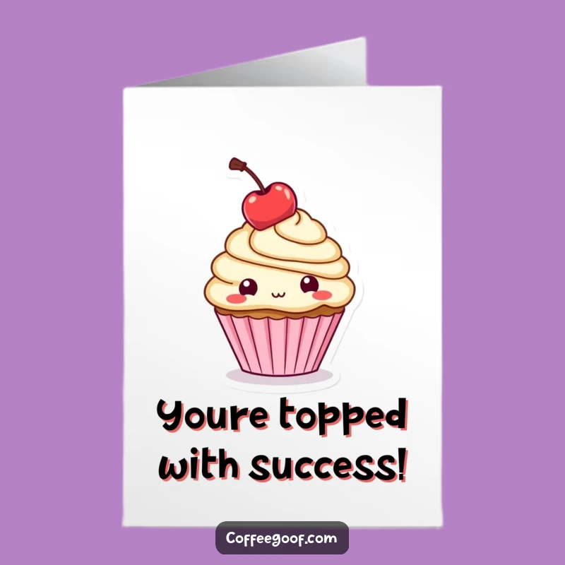 Free Printable Congrats Card: Cupcake Cherry Joy, Perfect Downloadable Gift!