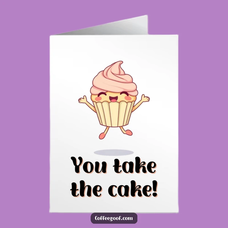 Free Printable Congrats Card: Cupcake Jump Funny Downloadable Gift