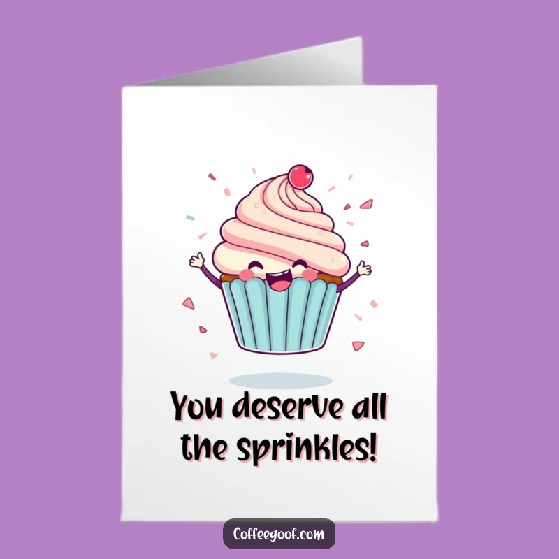 Free Printable Congrats Card: Cupcake Spinning Icing Confetti Celebration Downloadable Gift