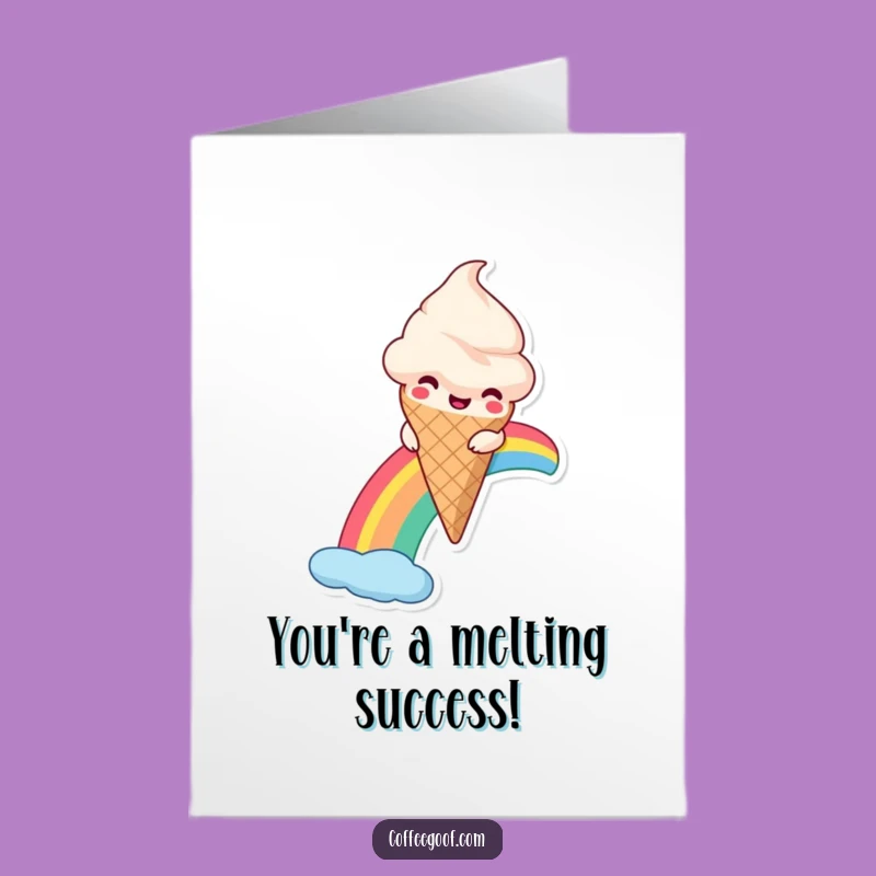 Free Printable Congrats Card: Ice Cream Rainbow Funny Downloadable Gift