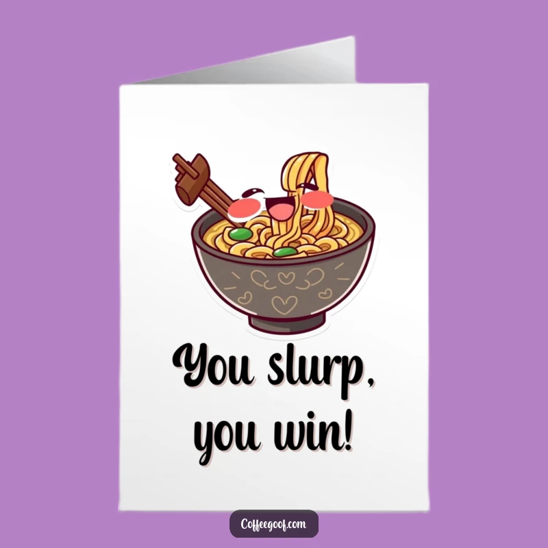 Free Printable Congrats Card: Ramen Slurp Noodles Funny Celebration Downloadable Gift