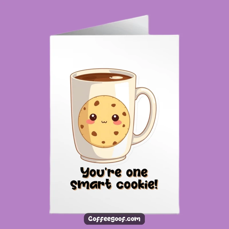 Free Printable Congratulations Card: Shy Cookie & Coffee, Print at Home Surprise