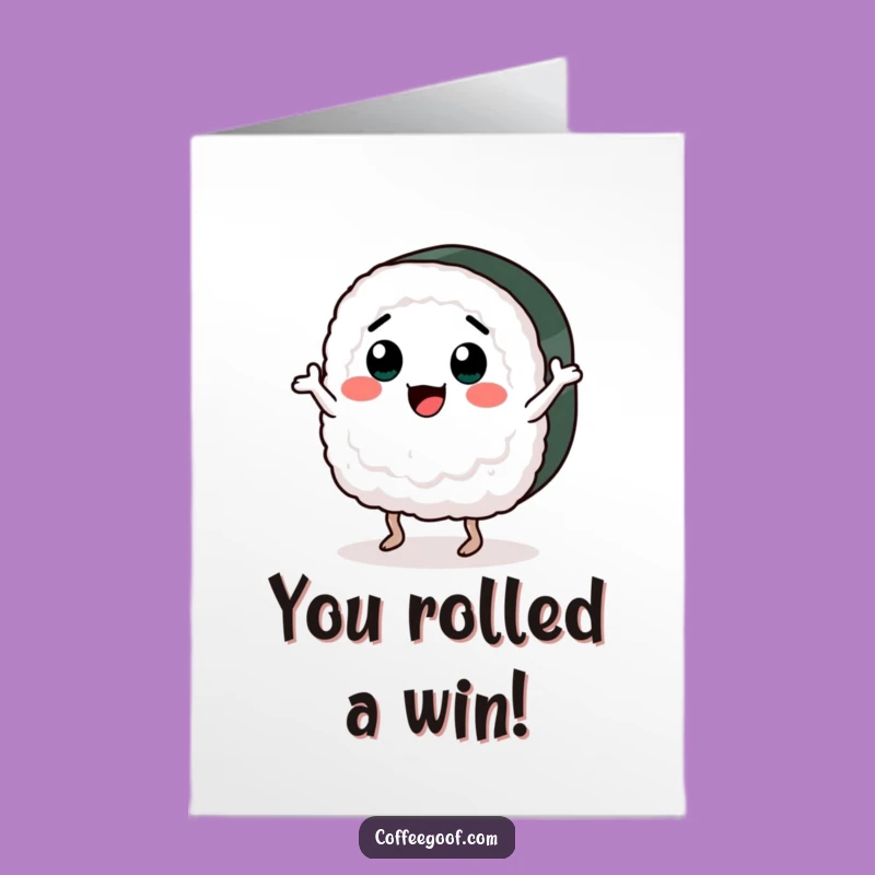 Free Printable Dancing Sushi Congrats Card - Joyful Downloadable Greeting for Celebratory Moments