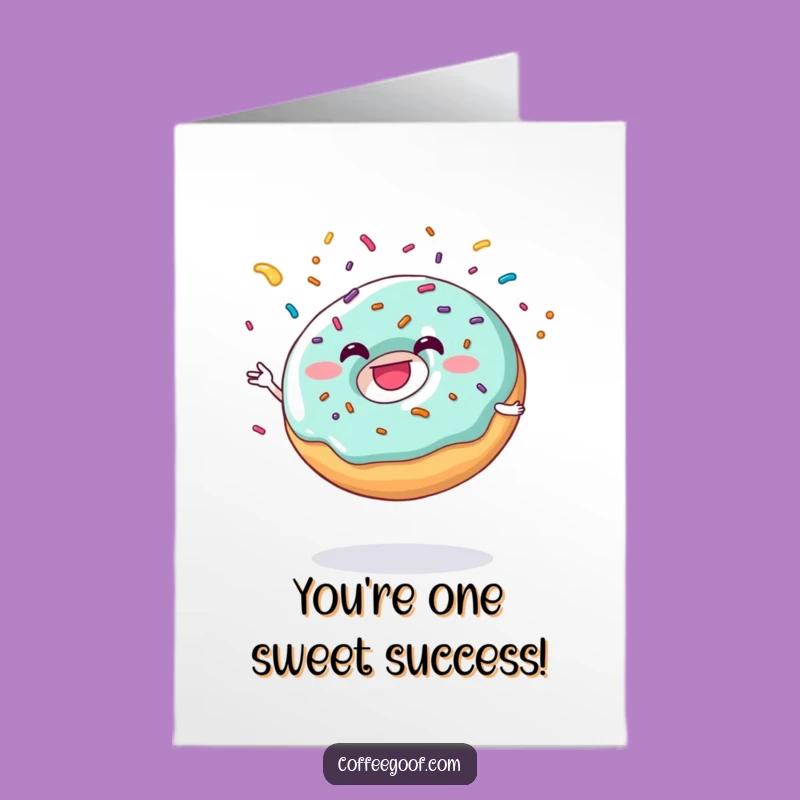 Free Printable Donut Congratulations Card: Juggling Sprinkles for Success Downloadable