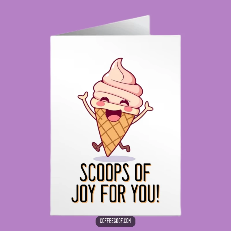 Free Printable Congrats Card: Bouncing Ice Cream Cone, Funny Downloadable Gift