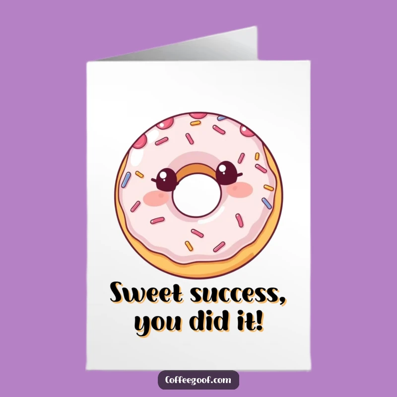 Free Printable Congrats Card: Bouncing Donut - Funny Downloadable