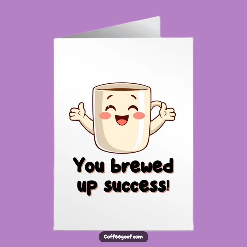 Free Printable Hugging Coffee Mug Congrats Card - Funny Downloadable Greeting for Any Achievement