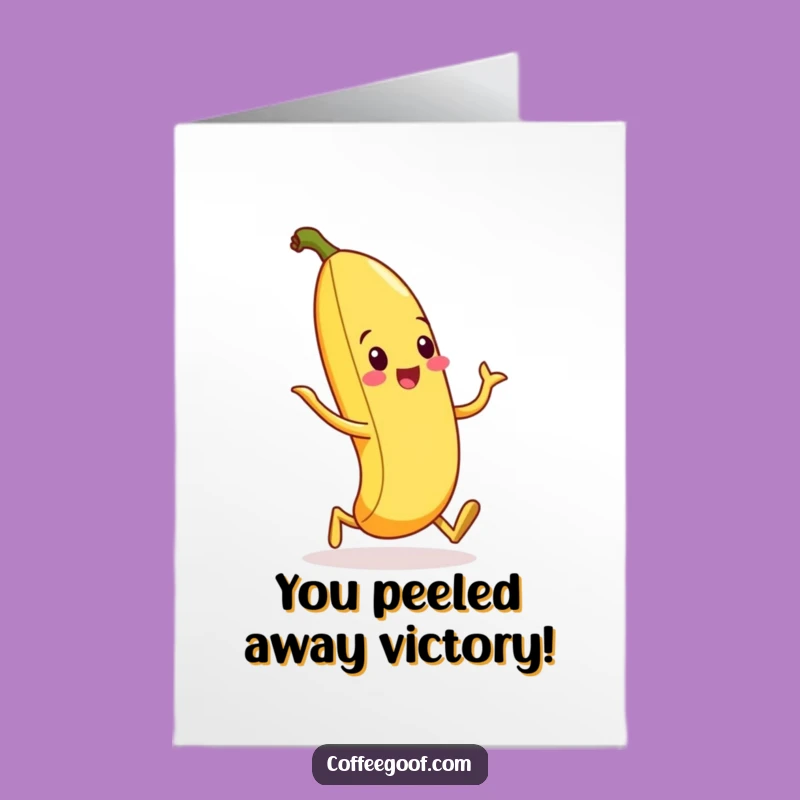 Free Printable Funny Banana Peel Congrats Card: Silly Walk Downloadable