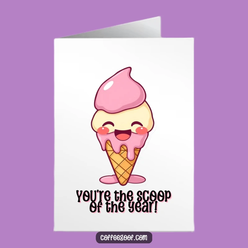 Free Printable Congrats Ice Cream Card Funny - Giggling Melting Cone Downloadable Gift