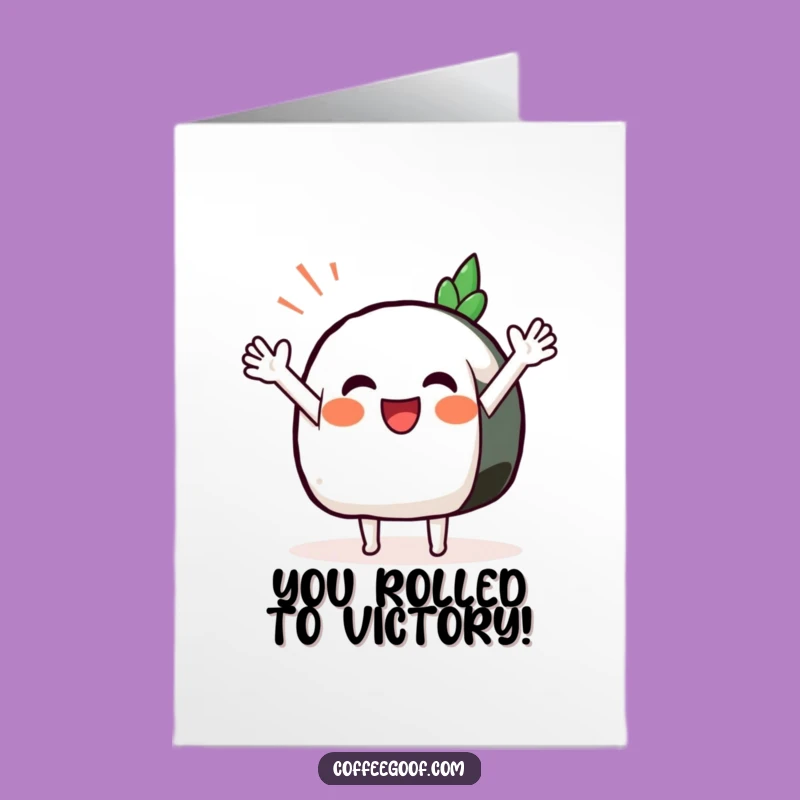 Free Printable Congrats Card: Sushi Wave Funny Downloadable Gift