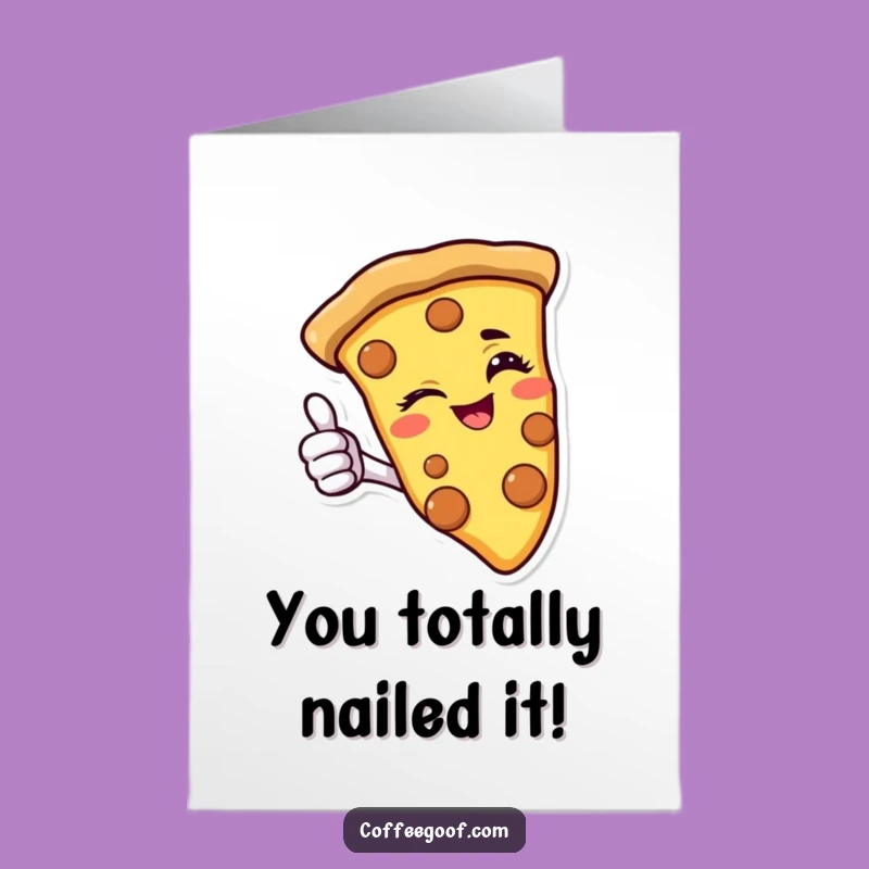 Free Printable Congrats Card: Pizza Slice Thumbs-Up, Funny Downloadable Gift