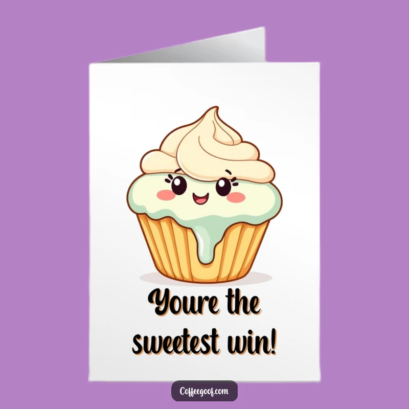 Free Printable Congrats Card: Dancing Cupcake Celebrates, Funny Dessert