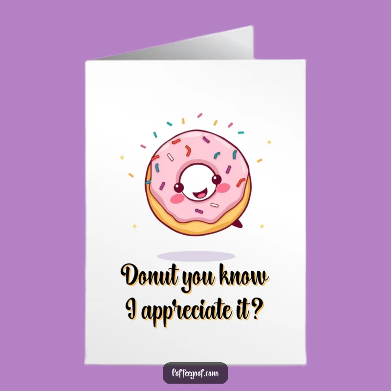 Free Printable Cartwheeling Donut Thank You Card - Joyful Downloadable Note for Sweet Gratitude