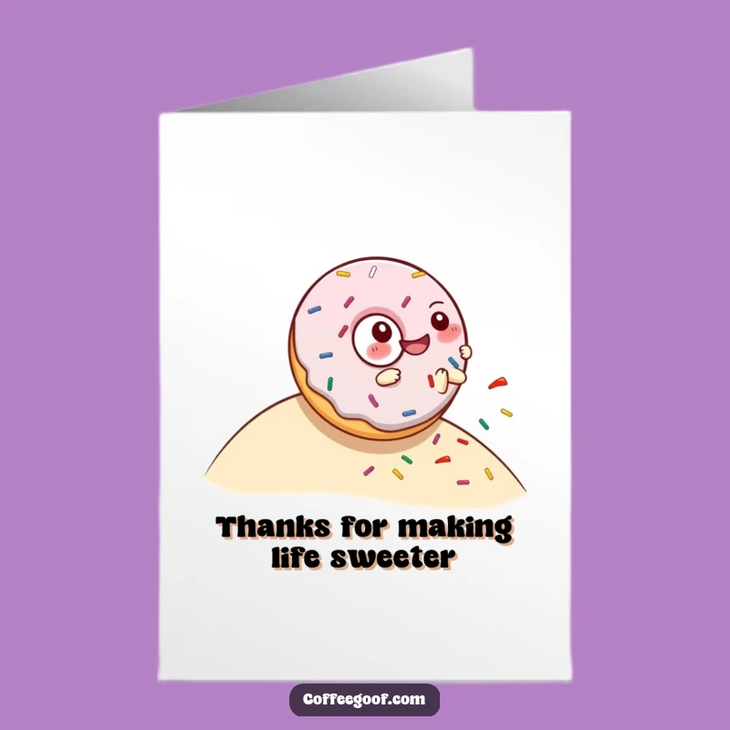 Free Printable Donut Thank You Card: Giggling Sprinkle Roll Downloadable Gratitude!