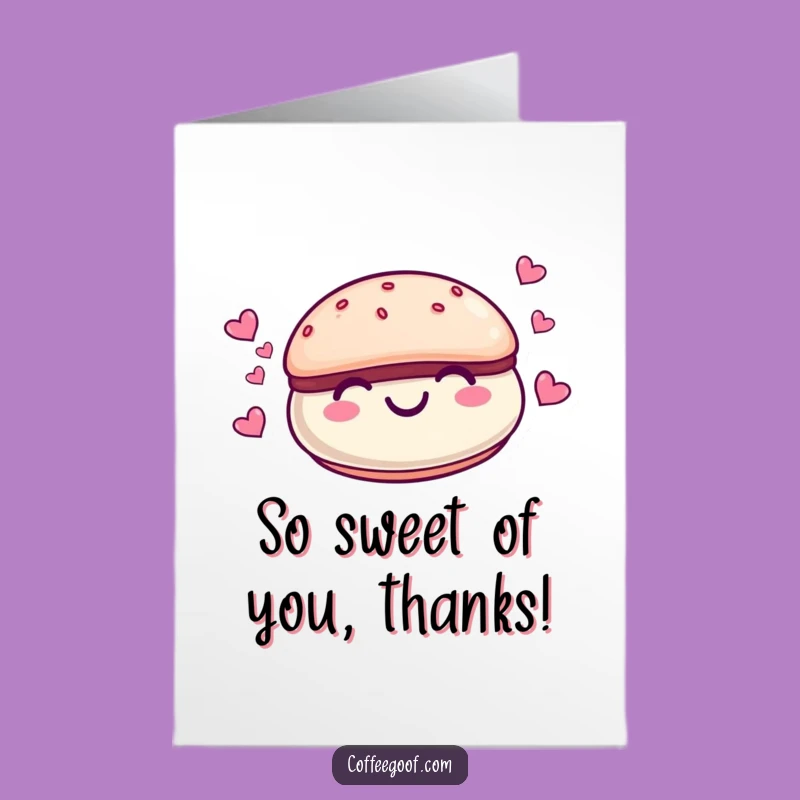 Free Printable Macaroon Thank You Card: Sweet Hearts Downloadable Gratitude