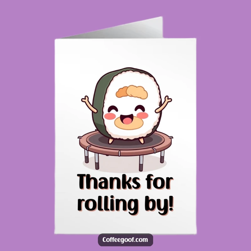 Free Printable Sushi Thank You Card: Bouncing Gratitude Downloadable & Print at Home