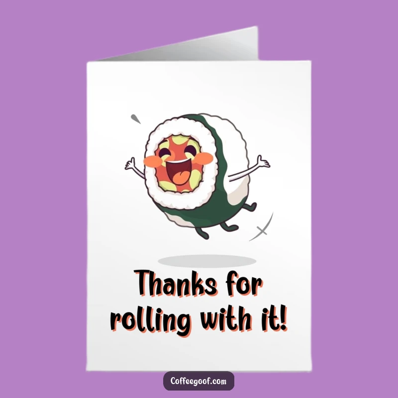 Free Printable Sushi Thank You Card - Wobbly Spin Downloadable Gift