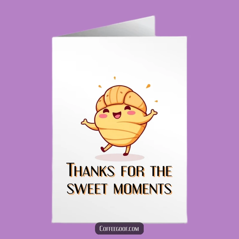Free Printable Thank You Card: Croissant Jig Animation, Print at Home Gift