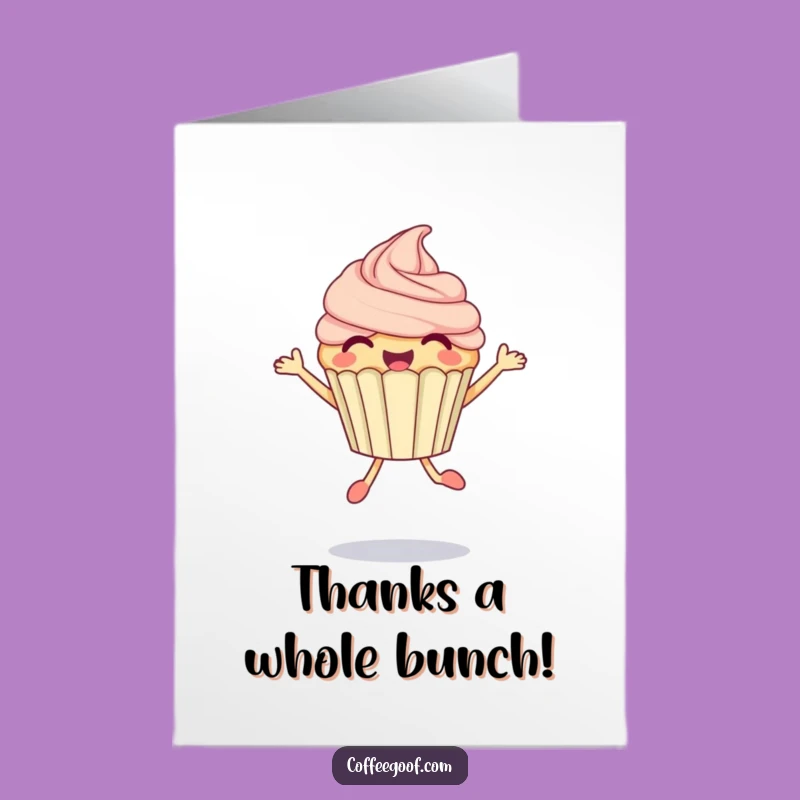Free Printable Thank You Card: Cupcake Jump Funny Downloadable Gift
