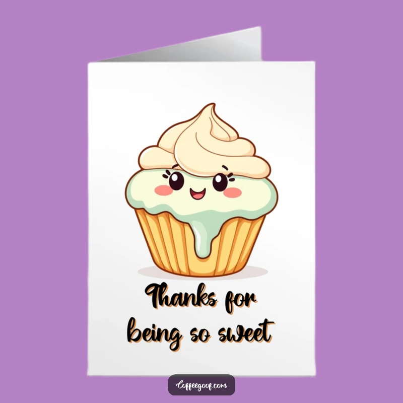 Free Printable Thank You Card: Dancing Cupcake Says Thanks, Funny Dessert