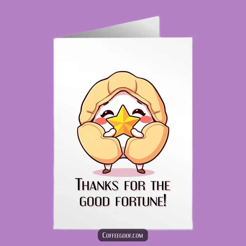 Free Printable Thank You Card: Fortune Cookie Star Surprise Gratefulness Downloadable Gift