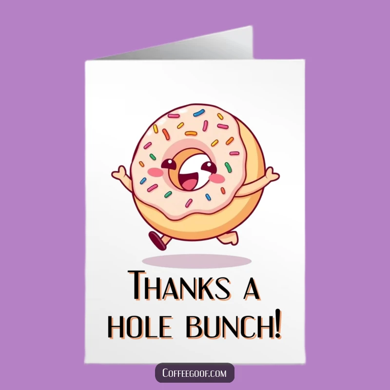Free Printable Thank You Card: Hopping Donut, Sweet Thanks with Downloadable Fun