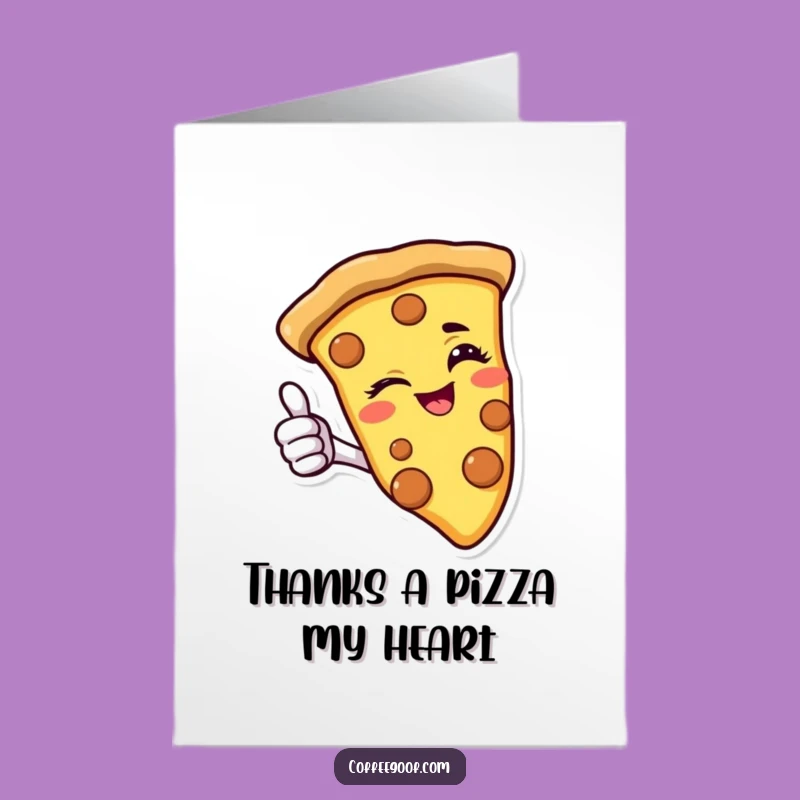 Free Printable Thank You Card: Pizza Slice Thumbs Up, Funny Gift