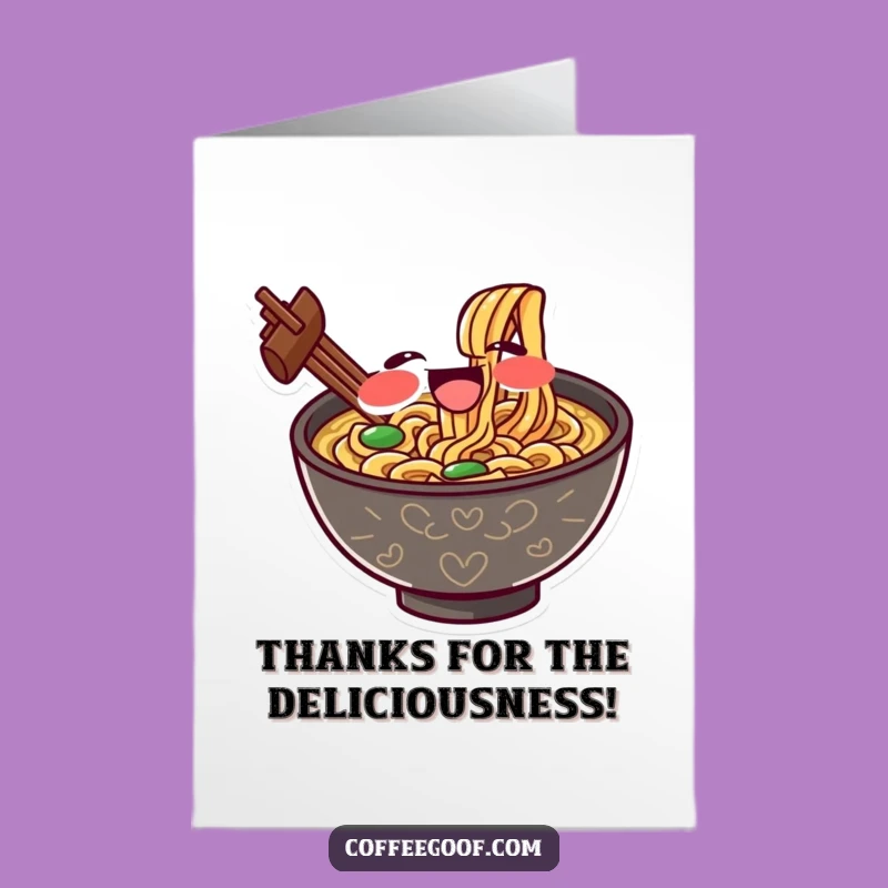 Free Printable Thank You Card: Ramen Slurp Noodles Gratefulness Downloadable Gift
