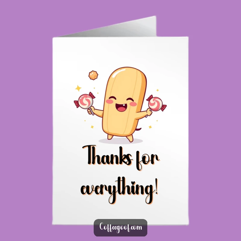 Free Printable Thank You Card: Winking Baguette, Grateful Baker Gift